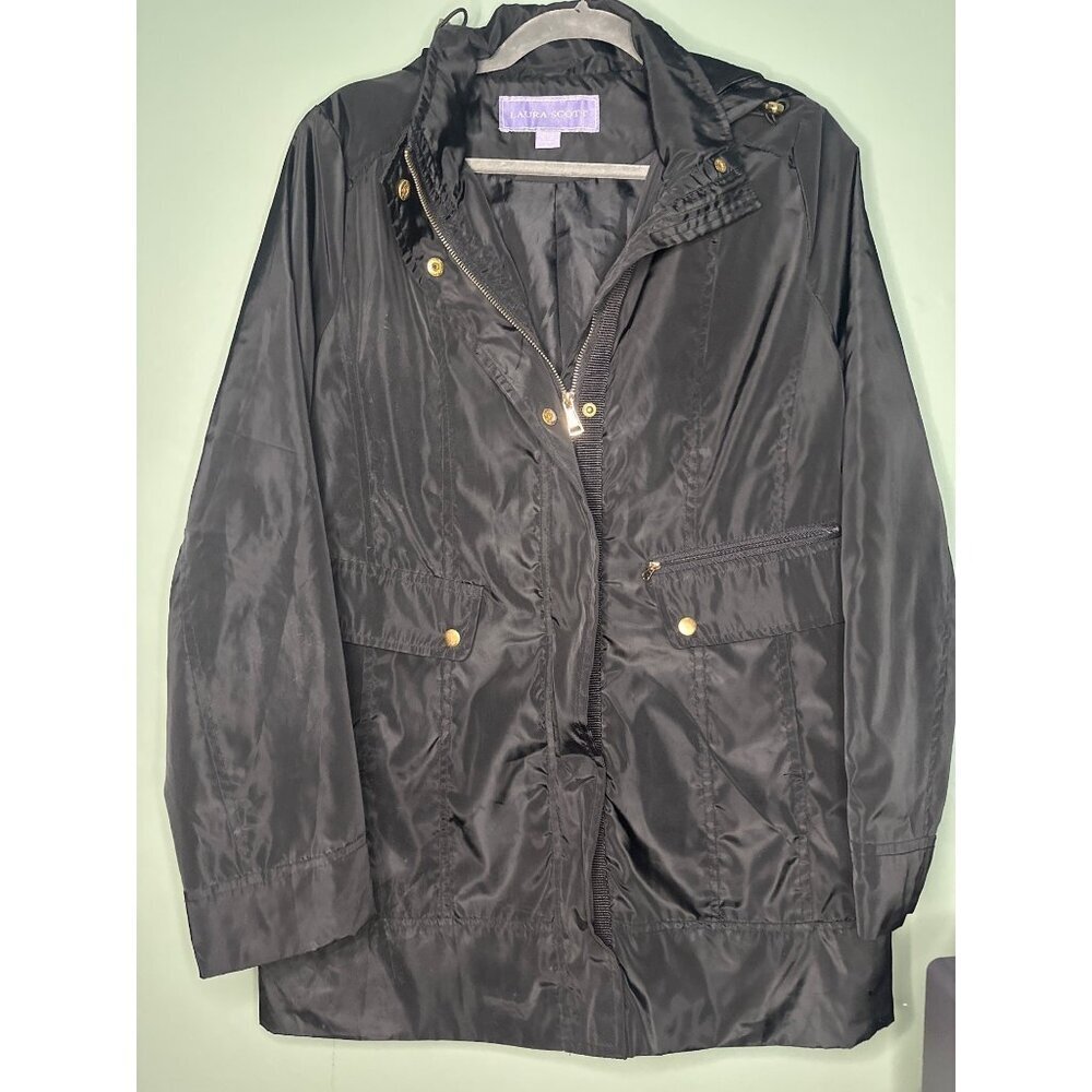 Laura Scott Rain Coat Size M Lightweight Classic jacket Women Waterproof Chic
